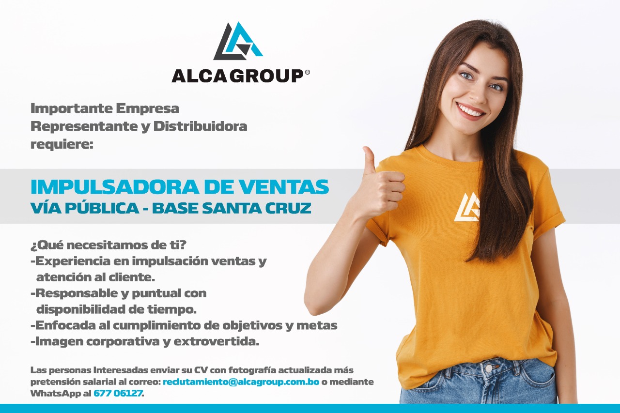 IMPULSADORA DE VENTAS | Trabajando Bolivia